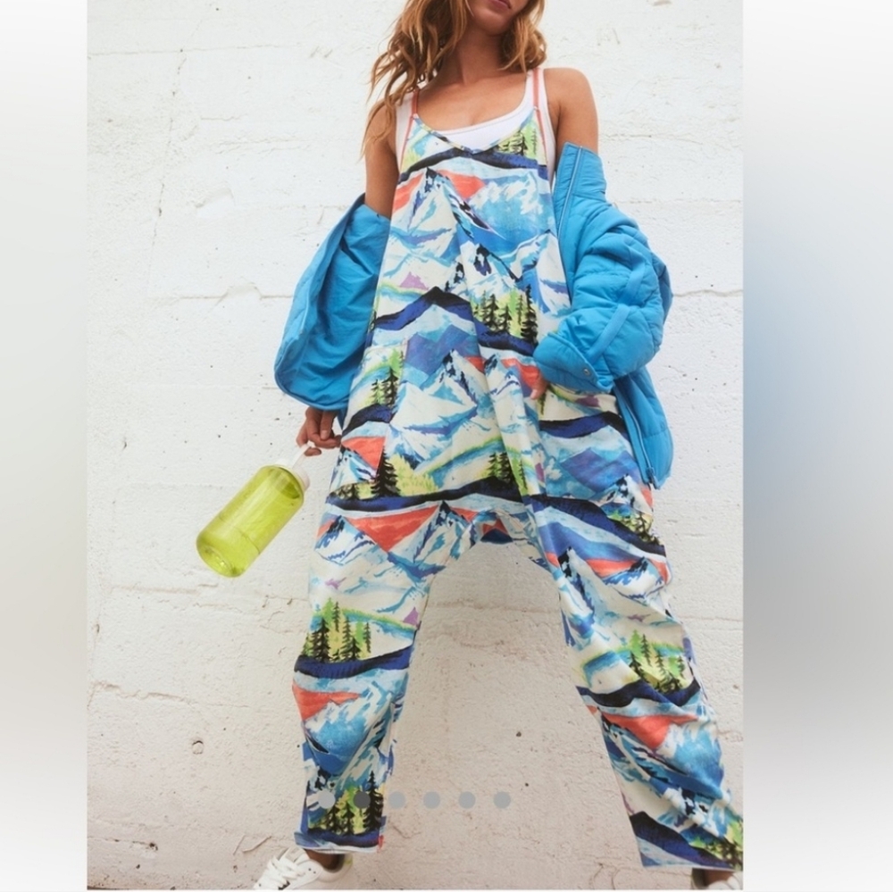 Free People Movement Hot Shot Onesie Printed Mountain Landscape Scenic Route